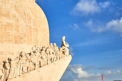 A closeup of the Explorer Monument in Portugal 