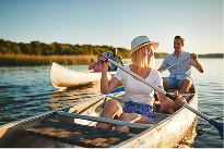 Couple canoeing