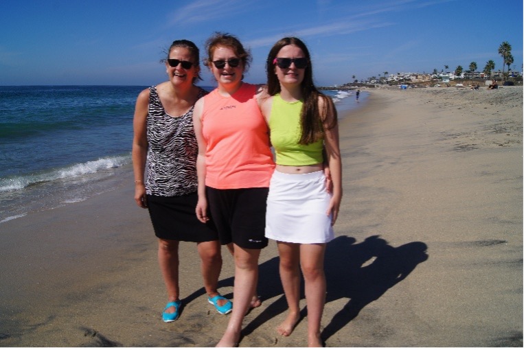 Fiona, Erin and Neve on Carlsbad Beach