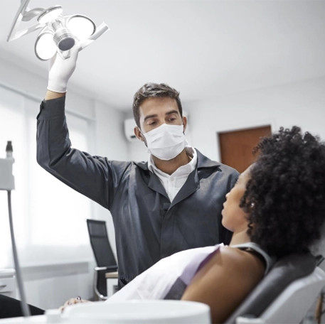 patient in exam room