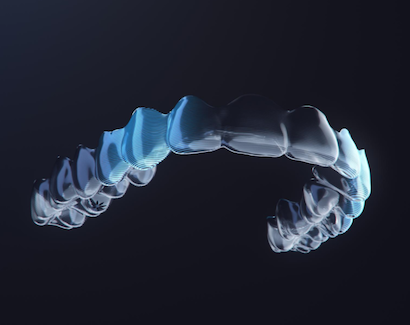 Modello 3D di allineatori dentali trasparenti - Invisalign Italia