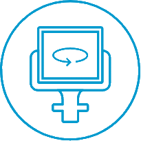 La sagoma blu del monitor