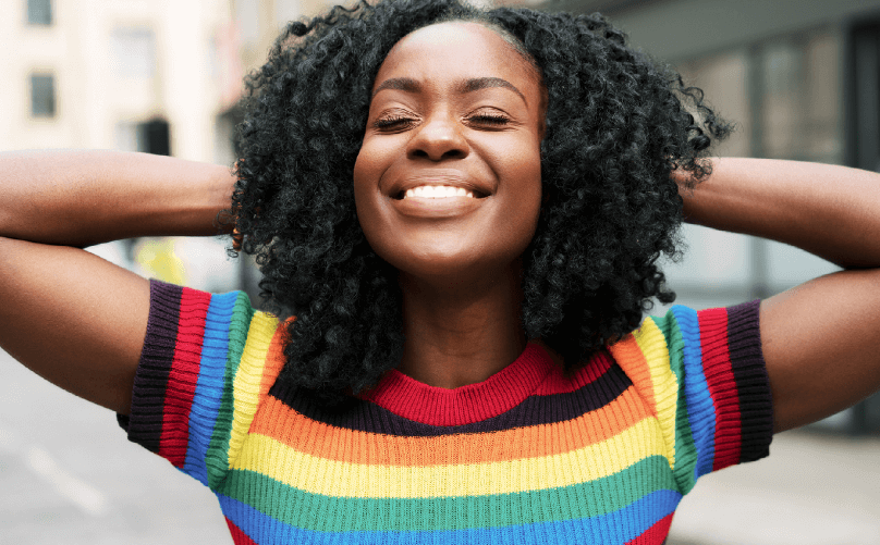 Girl happy to smile with straight teeth