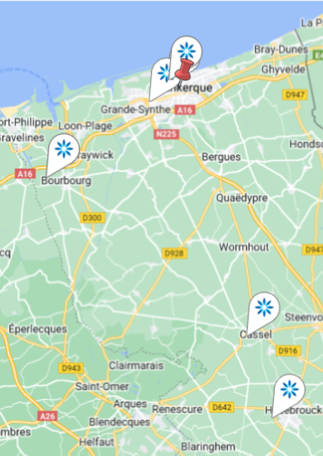 Carte des fournisseurs Invisalign® à Dunkerque