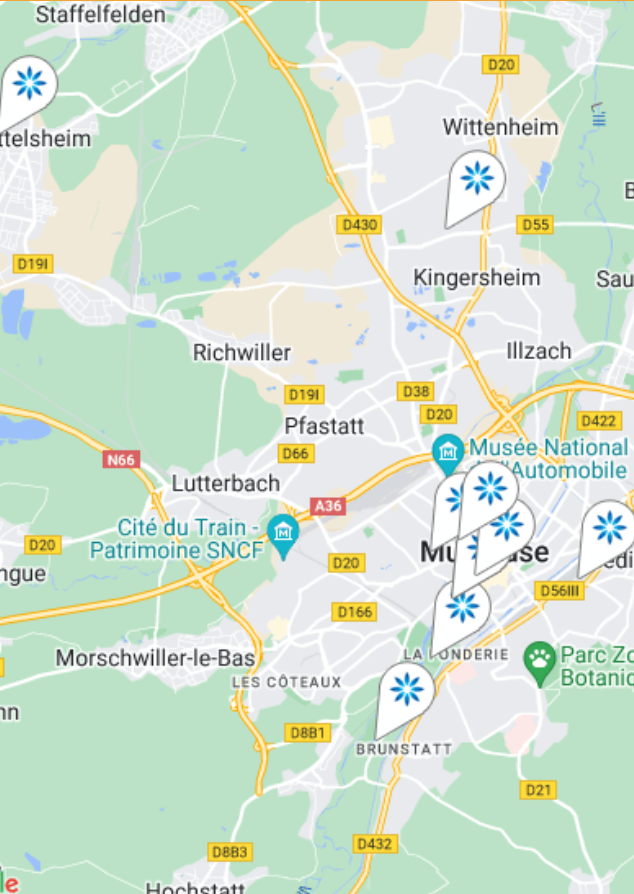 Carte des fournisseurs Invisalign® à Mulhouse