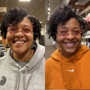 Young woman testimonial before and after treatment with transparent aligners