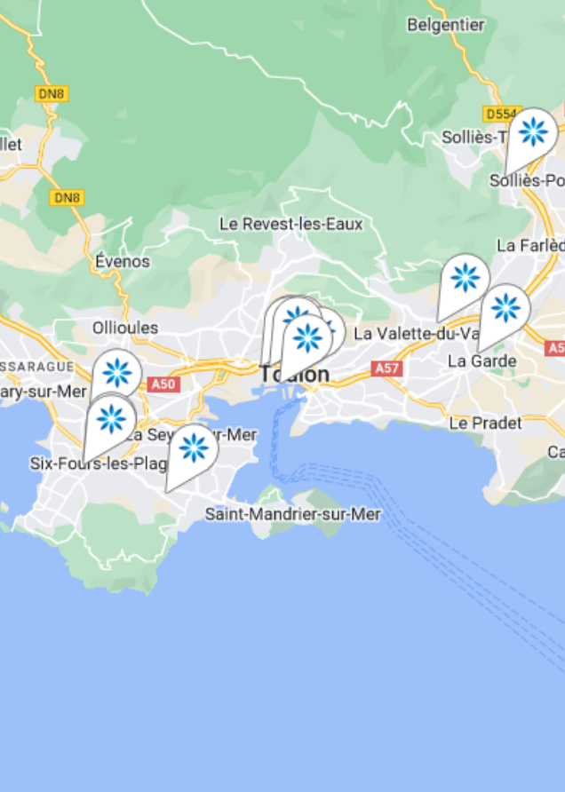 Carte des fournisseurs Invisalign® à Toulon