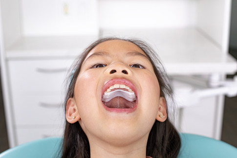 Asian little girl with open mouth