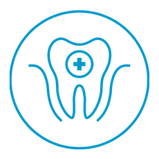 Blue healthier teeth and gums icon