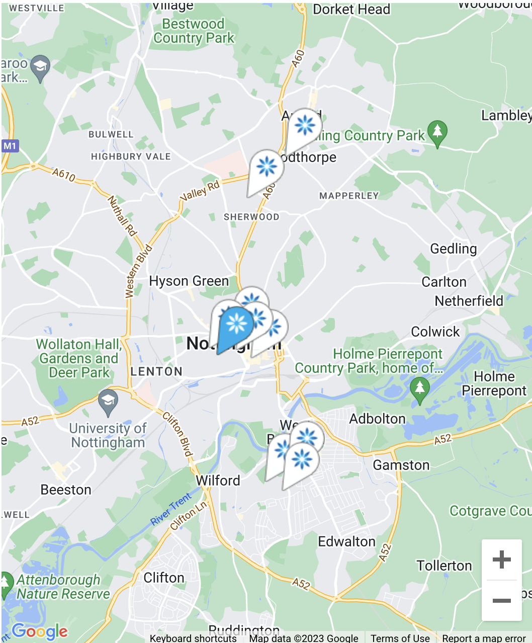 Map - Invisalign® providers in Nottingham