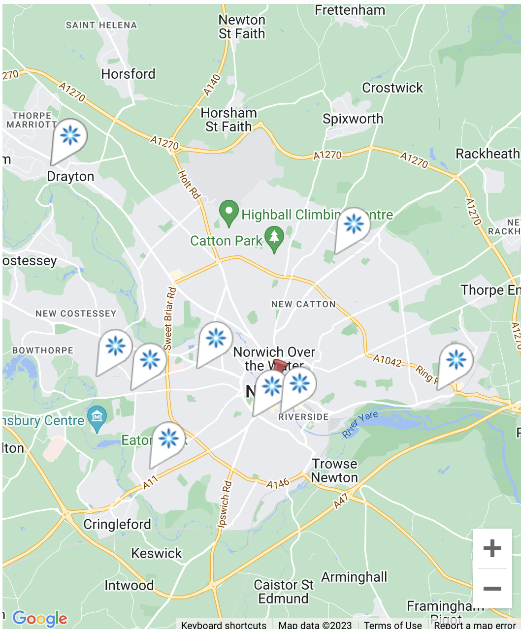 Map - Invisalign® providers in Norwich