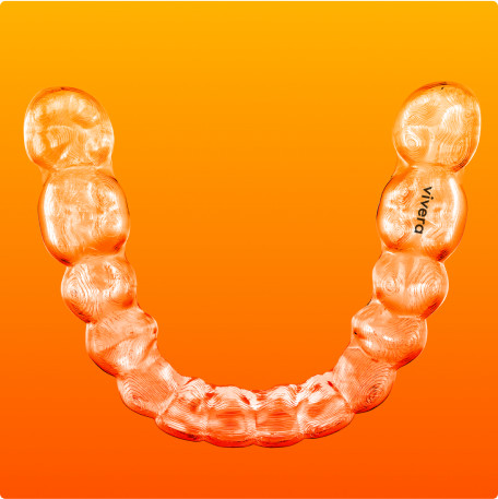 Vivera retainers on an orange background