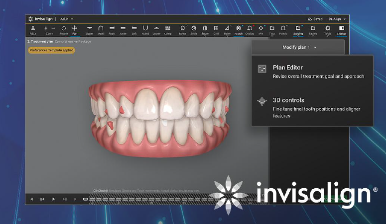 ClinCheck Pro Software plan editor view