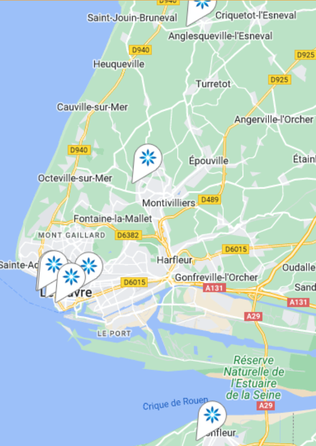 Carte des fournisseurs Invisalign® à Le Havre