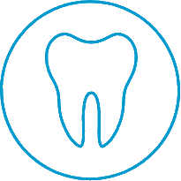 Sagoma del dente blu