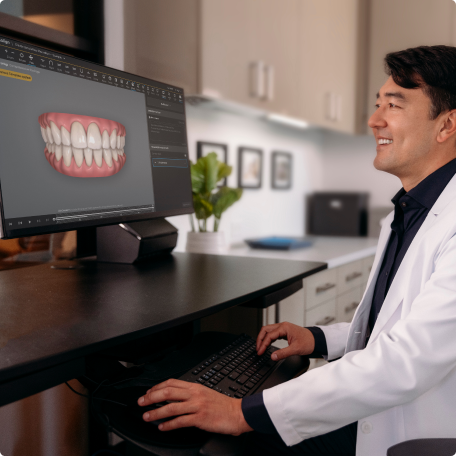 image-text-and-media-doctor-at-computer