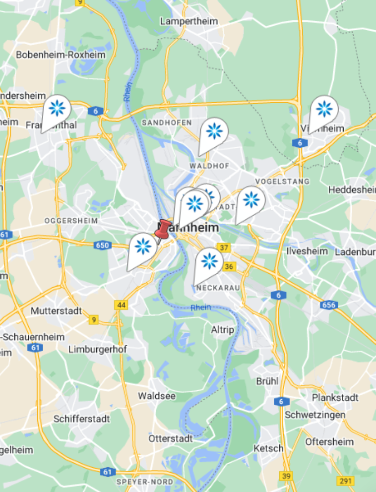 Karte - Invisalign® Doctor in Ludwigshafen am Rhein