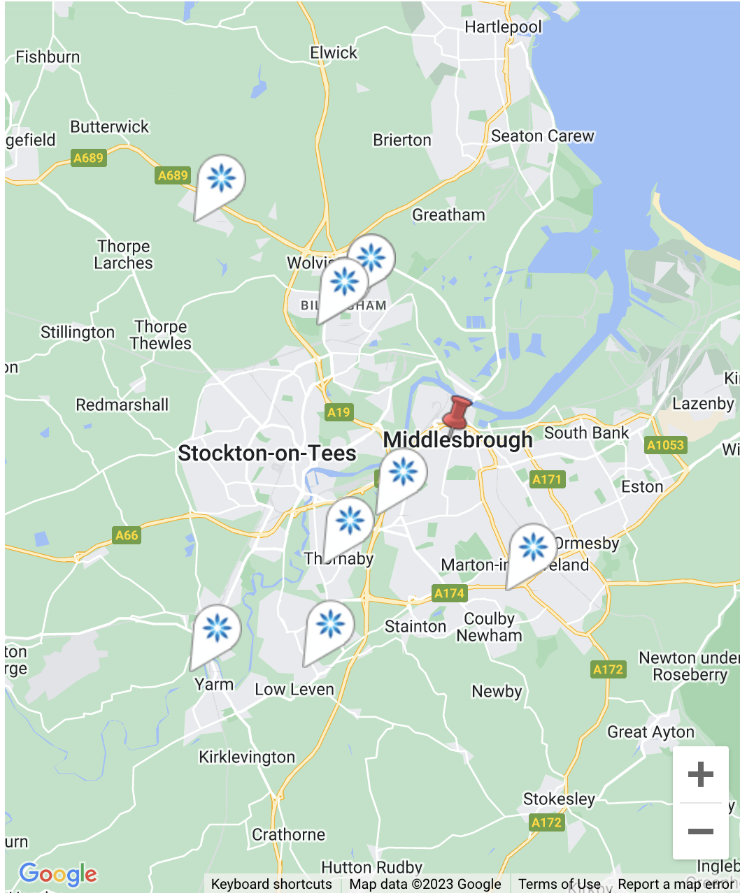 Map - Invisalign® providers in Middlesbrough