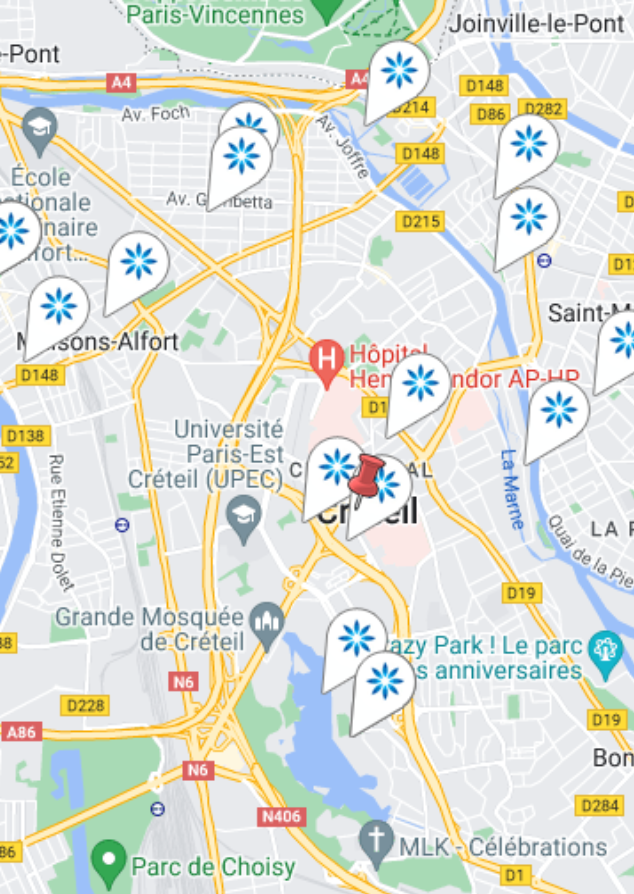 Carte des fournisseurs Invisalign® à Créteil