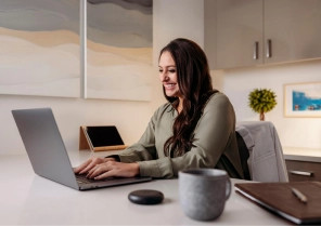 Invisalign female doctor using a computer