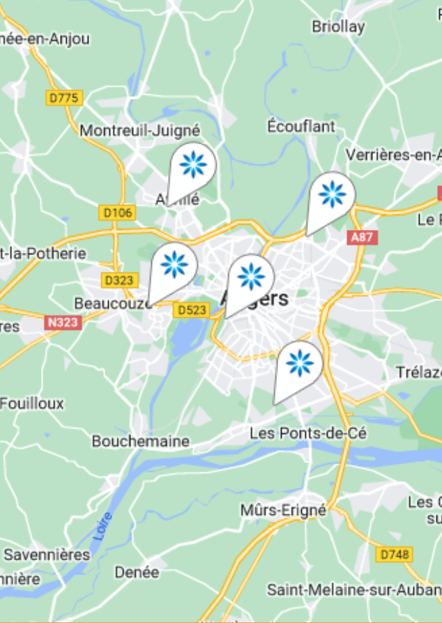 Carte des fournisseurs Invisalign® à Angers