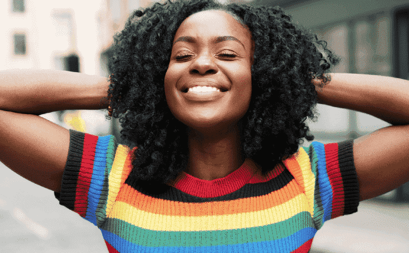 Girl happy to smile with straight teeth