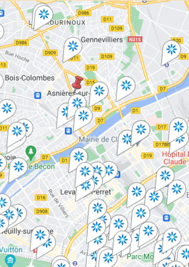 Carte des fournisseurs Invisalign® à Asnières-sur-Seine