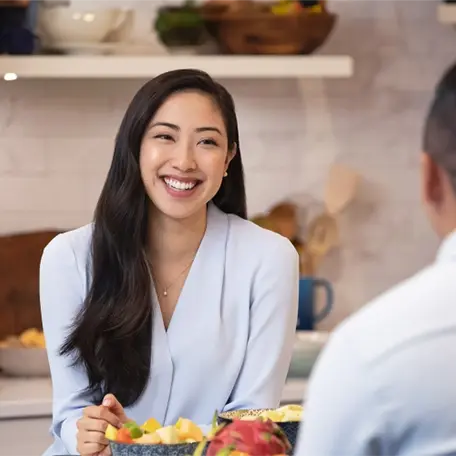 text-and-media-woman-smiling-fruit