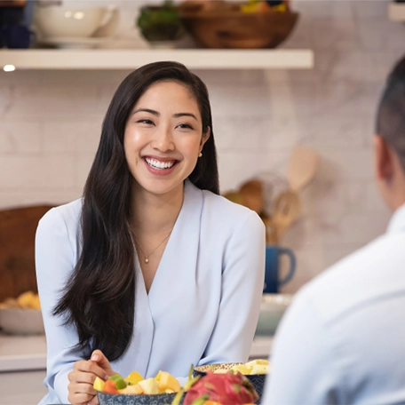text-and-media-woman-smiling-fruit