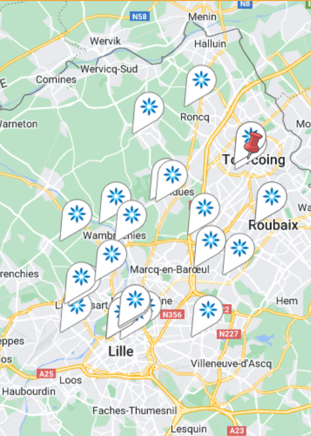 Carte des fournisseurs Invisalign® à Tourcoing