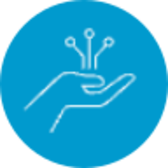 Invisalign® support white icon on blue background