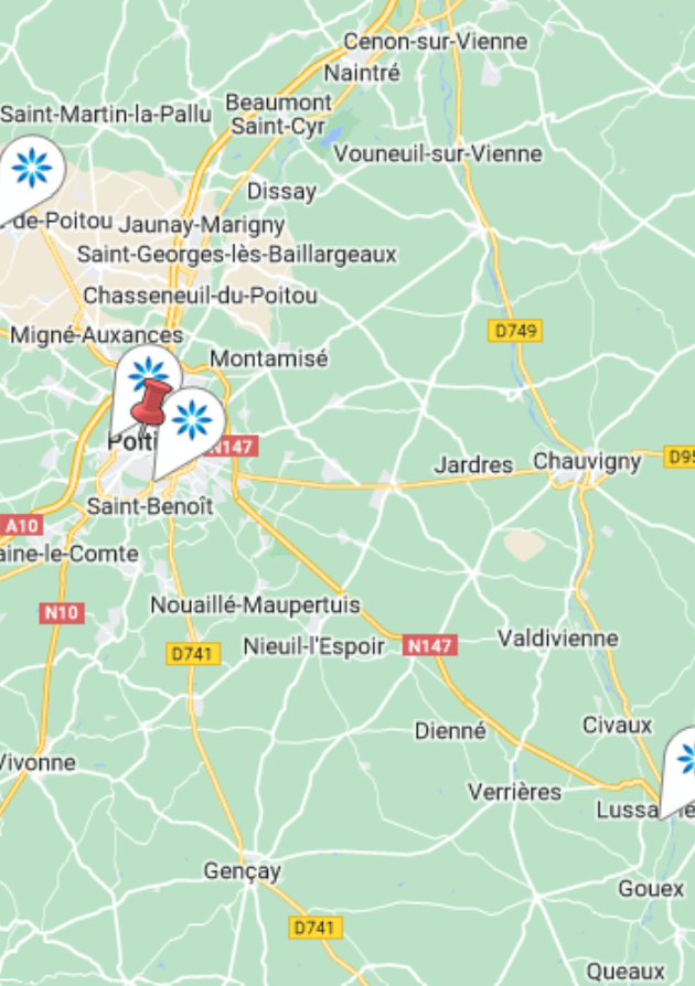 Carte des fournisseurs Invisalign® à Poitiers