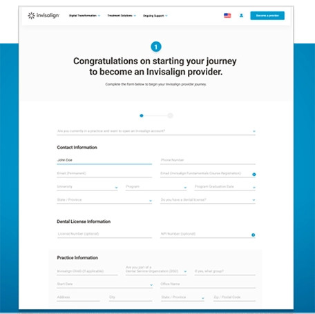 new provider journey form