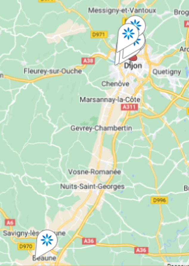 Carte des fournisseurs Invisalign® à Dijon