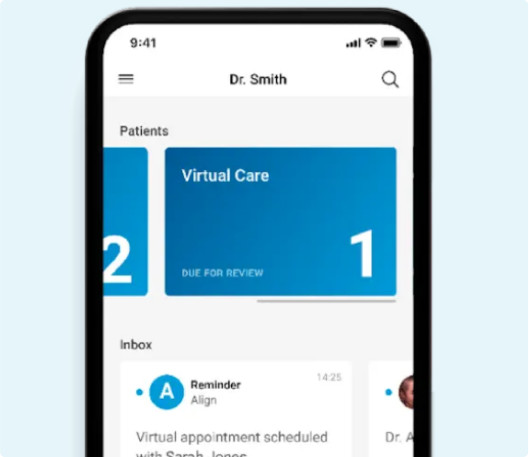 Invisalign Virtual Care AI view on an iPhone