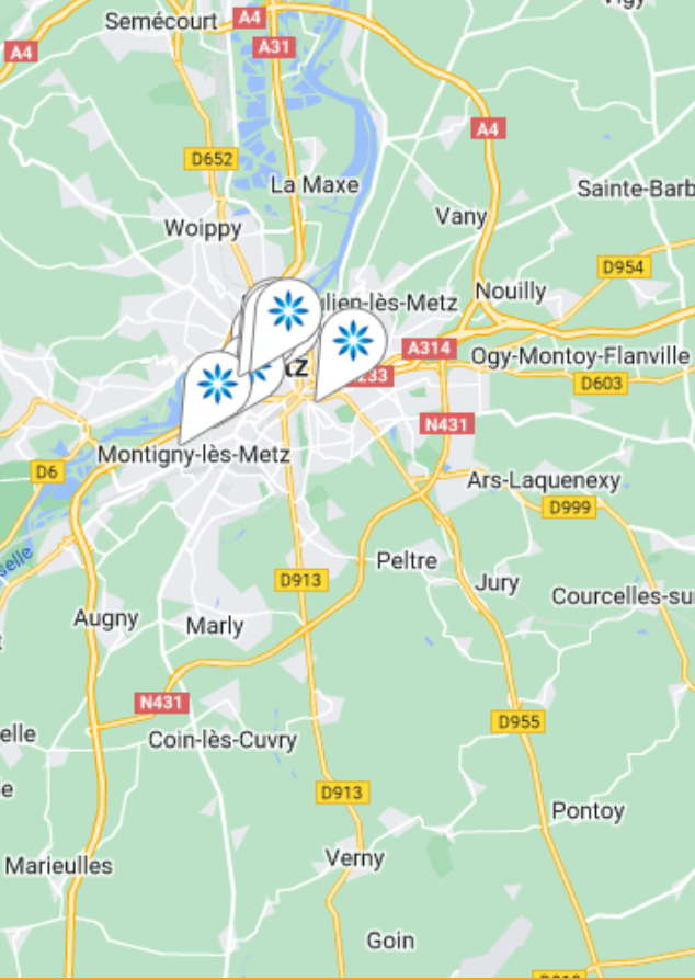 Carte des fournisseurs Invisalign® à Metz