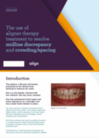 The use of aligner therapy to resolve midline and spacing discrepancy
