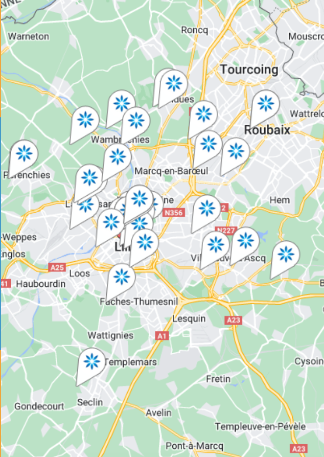 Carte des fournisseurs Invisalign® à Lille