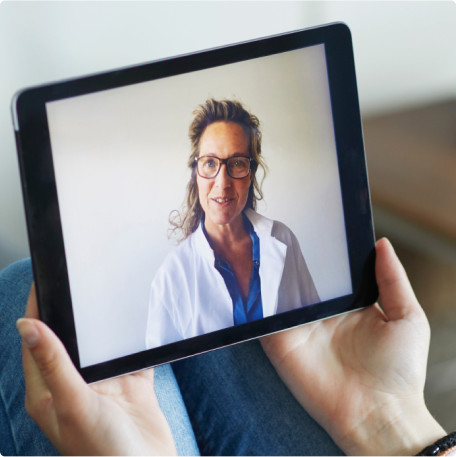 Invisalign female doctor on a tablet screen