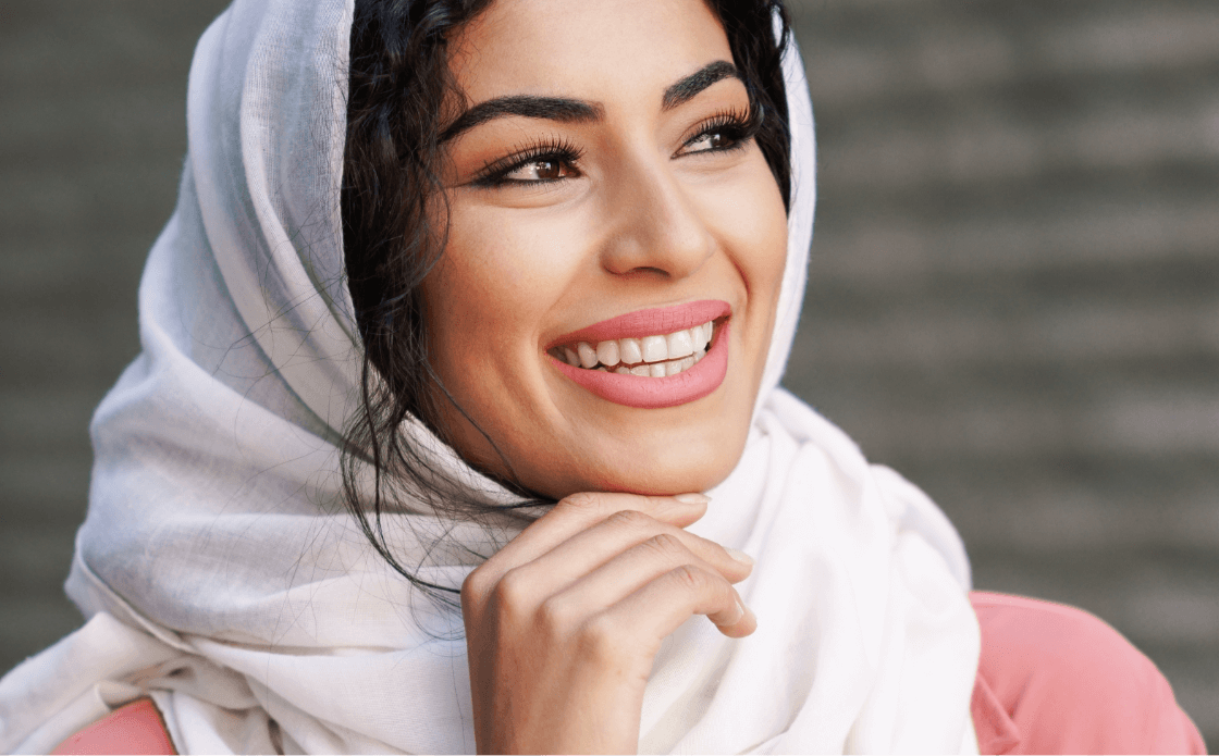 Girl happy to smile with straight teeth