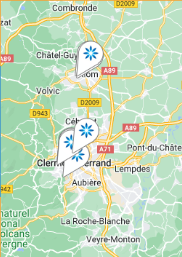 Carte des fournisseurs Invisalign® à Clermont-Ferrand