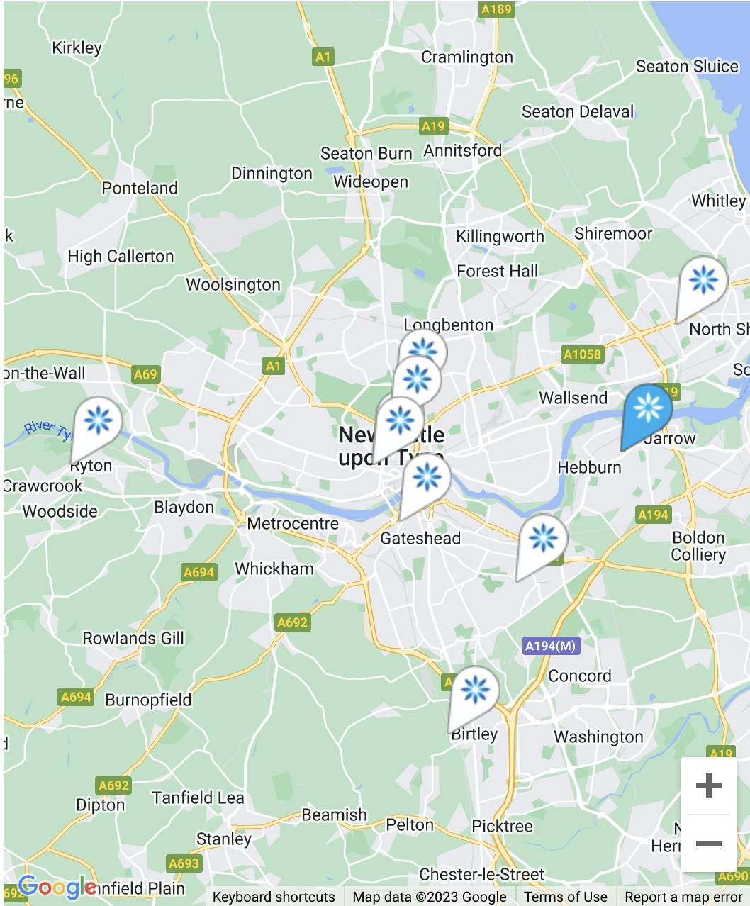 Map - Invisalign® providers in Newcastle