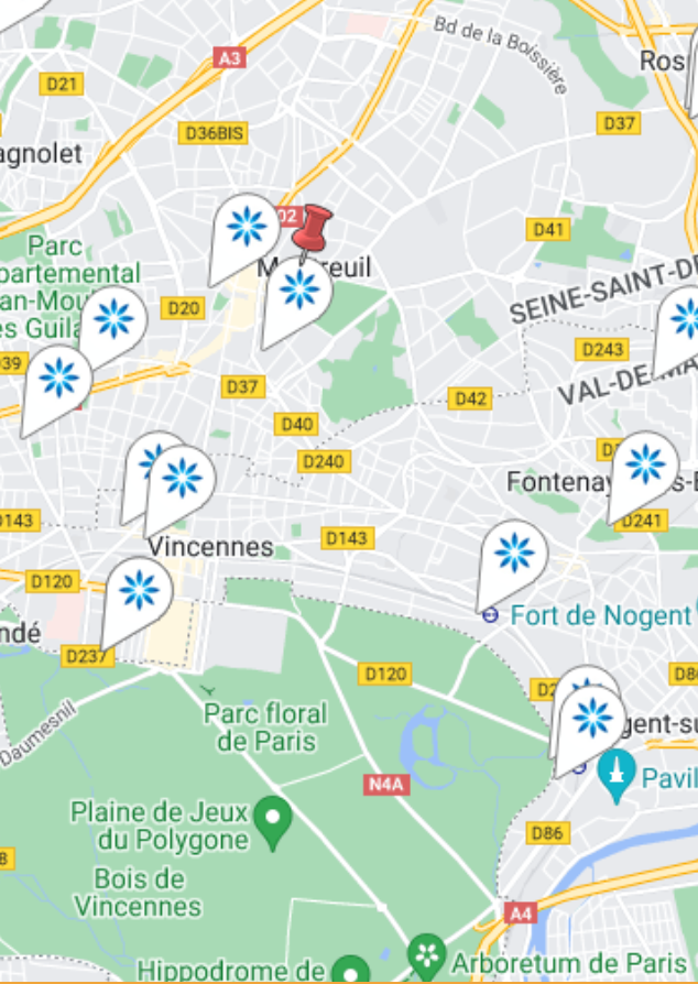 Carte des fournisseurs Invisalign® à Montreuil