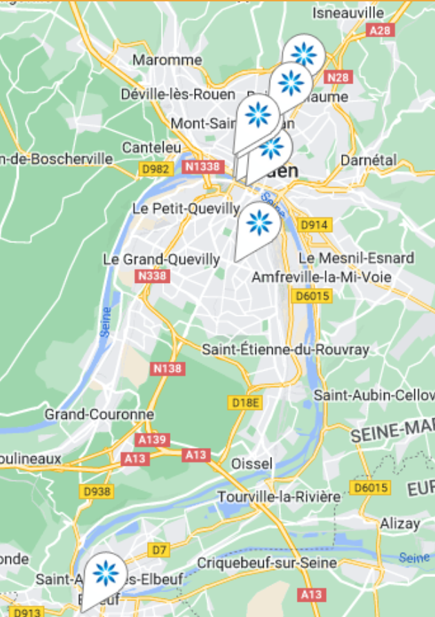 Carte des fournisseurs Invisalign® à Rouen