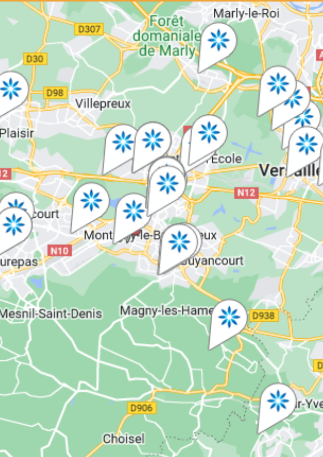 Carte des fournisseurs Invisalign® à Saint-Quentin-en-Yvelines