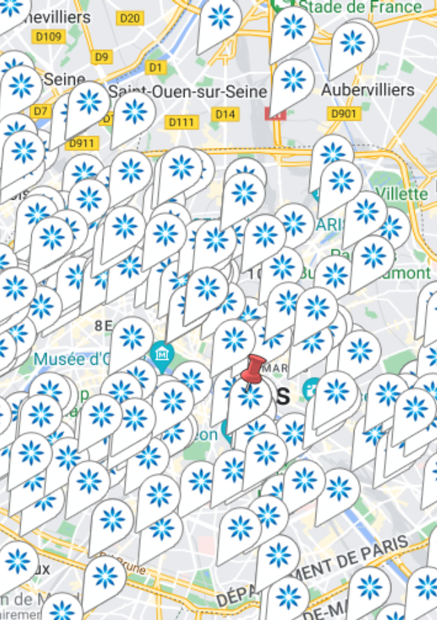 Carte des fournisseurs Invisalign® à Paris