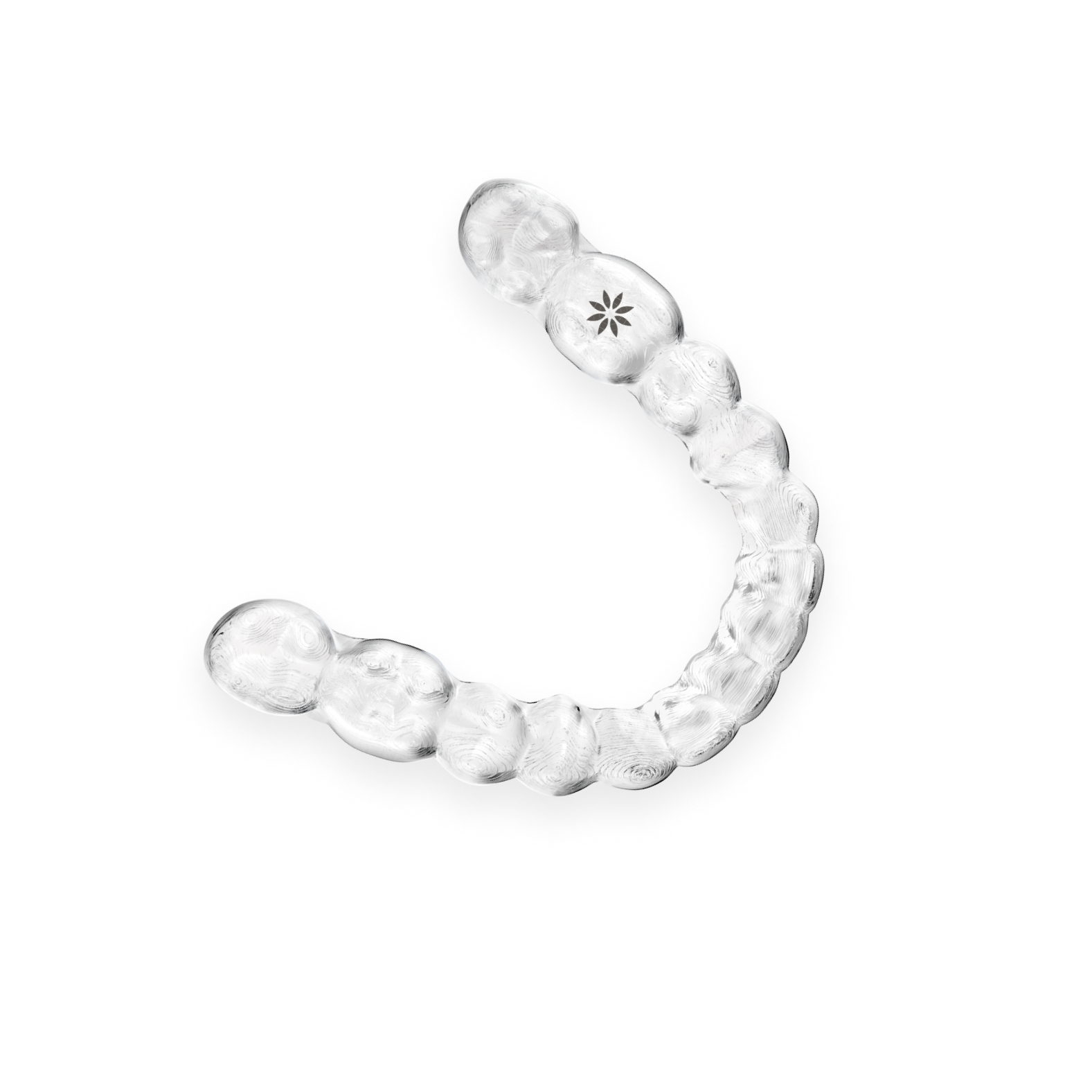 Fondo gris con aligners Invisalign® en las esquinas