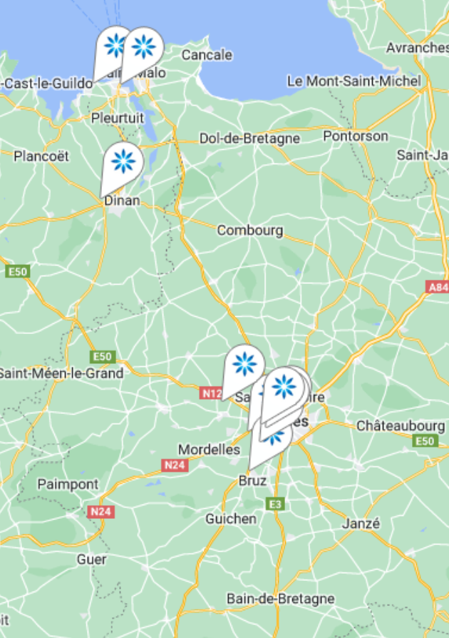 Carte des fournisseurs Invisalign® à Rennes