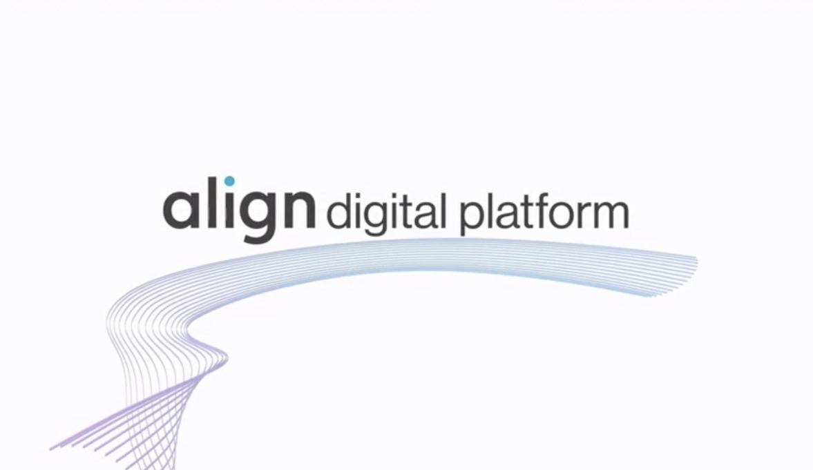 Align digital platform logo on a white background