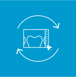 Patient experience white icon on blue background